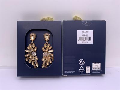 China Women Fashion Jewellery Earrings Crystal Flower Shape Long Rhinestone à venda