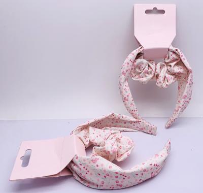 China Pink Printing Fabric Hair Bands Scrunchie Lightweight Durable for sale