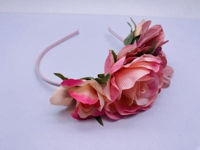 China Teenager Pink Flower Hair Accessory Headband Multipurpose Durable for sale