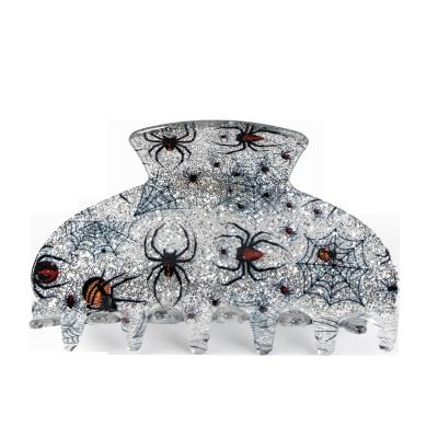 China Spider Pattern Holiday Hair Accessories Hair Claw Plastic For Halloween for sale