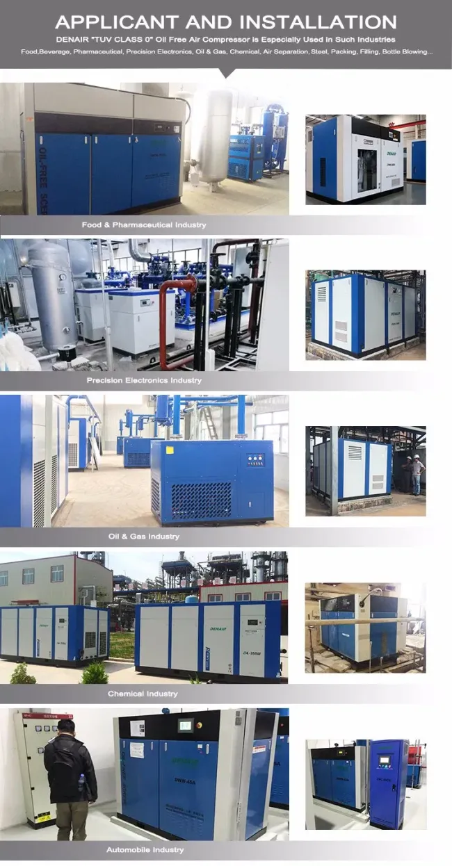 AC Oilless\Oil-Free Rotary Screw Type Air Compressor For Medicial