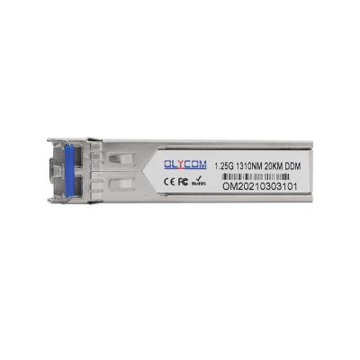 China 1000Base-LX 1.25G SFP Transceiver 1310nm Dual LC Connector 20KM Single Mode DDM for sale