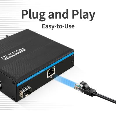 China Industrial Gigabit Ethernet POE Media Converter 15.4W 30W Mini Rugged Case for sale