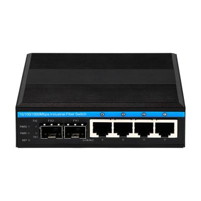 China 6 Port Gigabit Managed Hardened Network Switch Compact Size Dual Power 12V for sale