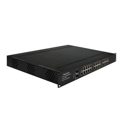 China 80Km Industrial Network Poe 24 Port Managed Switch Vlan SNMP Web Support for sale