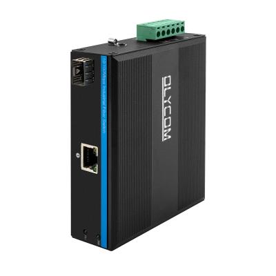 China 48VDC 100Mbps Fast Industrial Ethernet Media Converter Sfp To Rj45 With IEEE802.3Af/At for sale