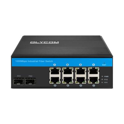 China 8 Port Poe Switches With Fiber 2 Port Sfp Din Rail Mounted Ip40 For Outdoor Use for sale
