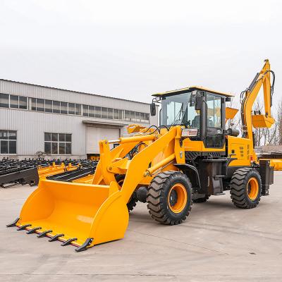 China Euro5 Engine Wheel Mini Excavator Loader Backhoes Diesel 4x4 Excavator Front Loader for sale