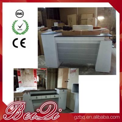 China Used Beauty Salon Furniture Front Desk Cheap Checkout Counter Luxury Reception Table for sale