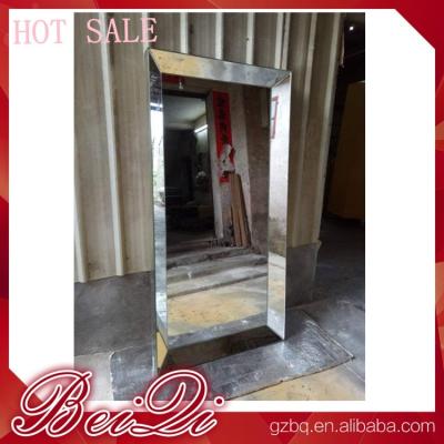 China Stainless steel mirror salon furniture hairdresser wall mounted white modern salon station for sale