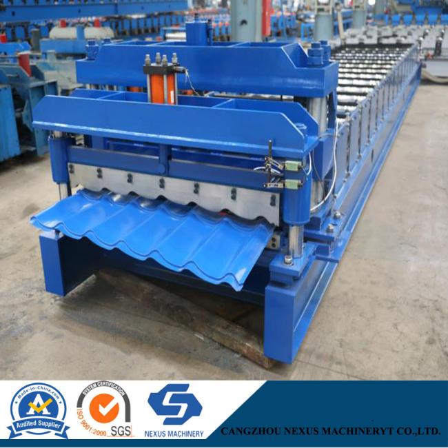 1100 Tile Water Ripper Glazed Step Tile Steel Making Roll Forming Machine