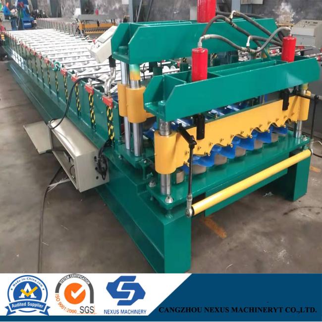 828 Metal Roof Tile Roll Forming Machine Glazed Tile Sheet Rollformer