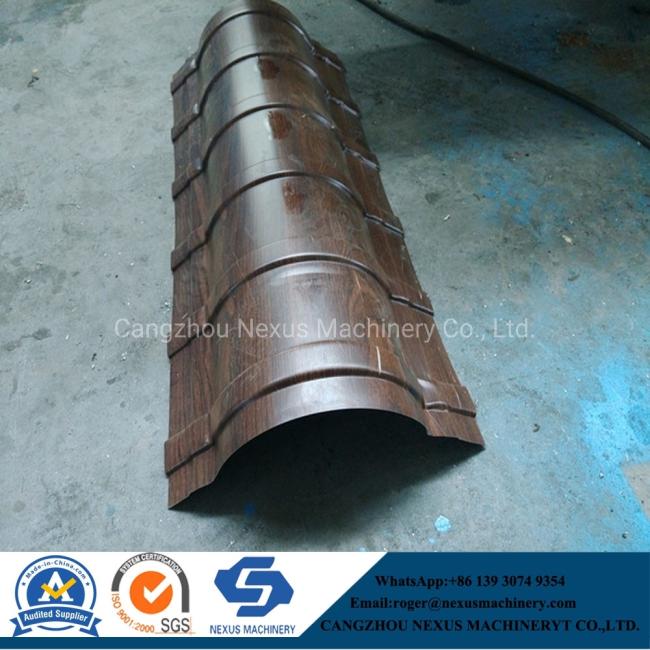 Classic Colored Glaze Steel Metal Roof Ridge Cap Tile Roll Forming Machine