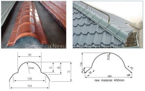 Classic Colored Glaze Steel Metal Roof Ridge Cap Tile Roll Forming Machine