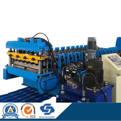 China Nexus Machinery Roof Tile Sheet Roll Forming Machine with High Quality/ Metal Glazed Tile Making Machine with Gearbox transmission for sale