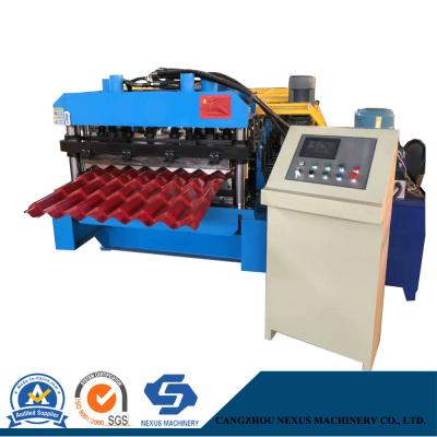 China Canton Fair Metal Roofing Tile Sheet Roll Formed Machine/Glazed Tile Roll Forming Line for sale
