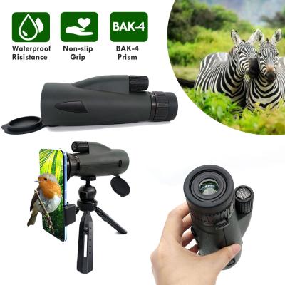 China Bird Watching Zoom Monocular Mobile Telescope 10-30X50 HD Waterproof With Phone Holder Tripod for sale