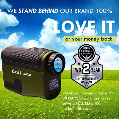 China 1500M 6X 25MM Military Green Golf Laser Rangefinder For Hunting for sale