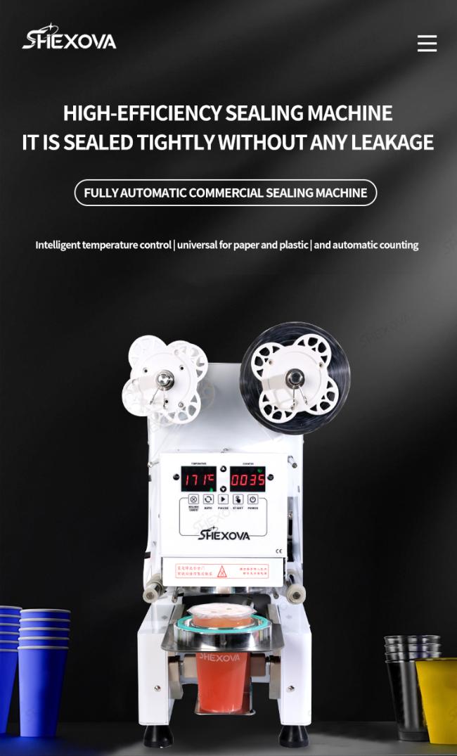 Portable bubble tea cup sealing machine front view