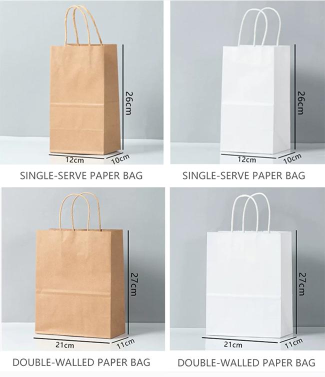 Custom logo kraft paper bag for drinks - in use