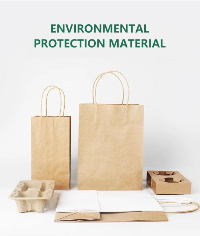 Customizable kraft paper bag with handles - usage example