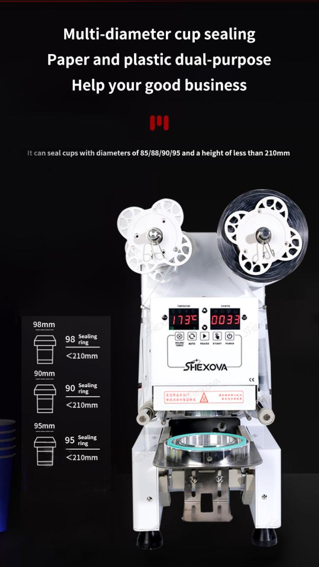 High-speed electric automatic cup sealing machine front view