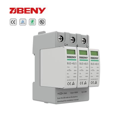 China Thunder Type 2 Surge Protector 3P 1500V Mini DC Overload Protection Device for sale