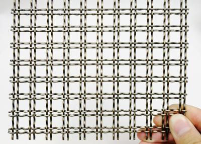 China Partitions Crimped Weave Wire Mesh Antique Brass PVD Decorative Mesh Panels for sale