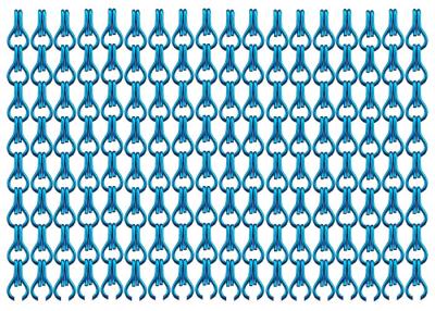 Chine Le rideau à chaînes en aluminium en écran de mouche de porte de la couleur 12mm de turquoise a anodisé à vendre
