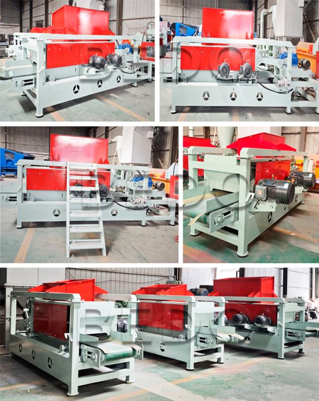 Packaged wood shavings machine ready for secure shipping