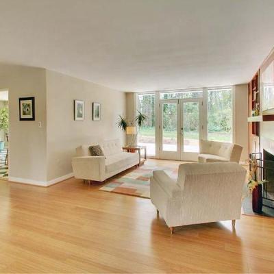 China Carbonized Strand Smooth Board Bamboo Flooring in Natural Color for High Gloss Finish for sale