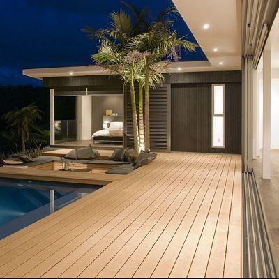 China Light Color Wood Plastic Composite Decking for Long-Lasting Swimming Pool Floor Cover for sale