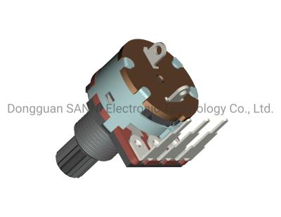 China Potenciômetro plástico horizontal 16mm do eixo com interruptor rotativo RV16801NS à venda