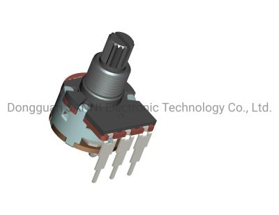 China RV16801NS Rotary Potentiometer Round Shape Vertical Mounting With Rotary Switch for sale