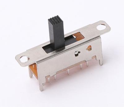 China 2 Pole 5 Position Slide Switch SPDT With Flange DIP PCB Soldering Type SS25D03 for sale