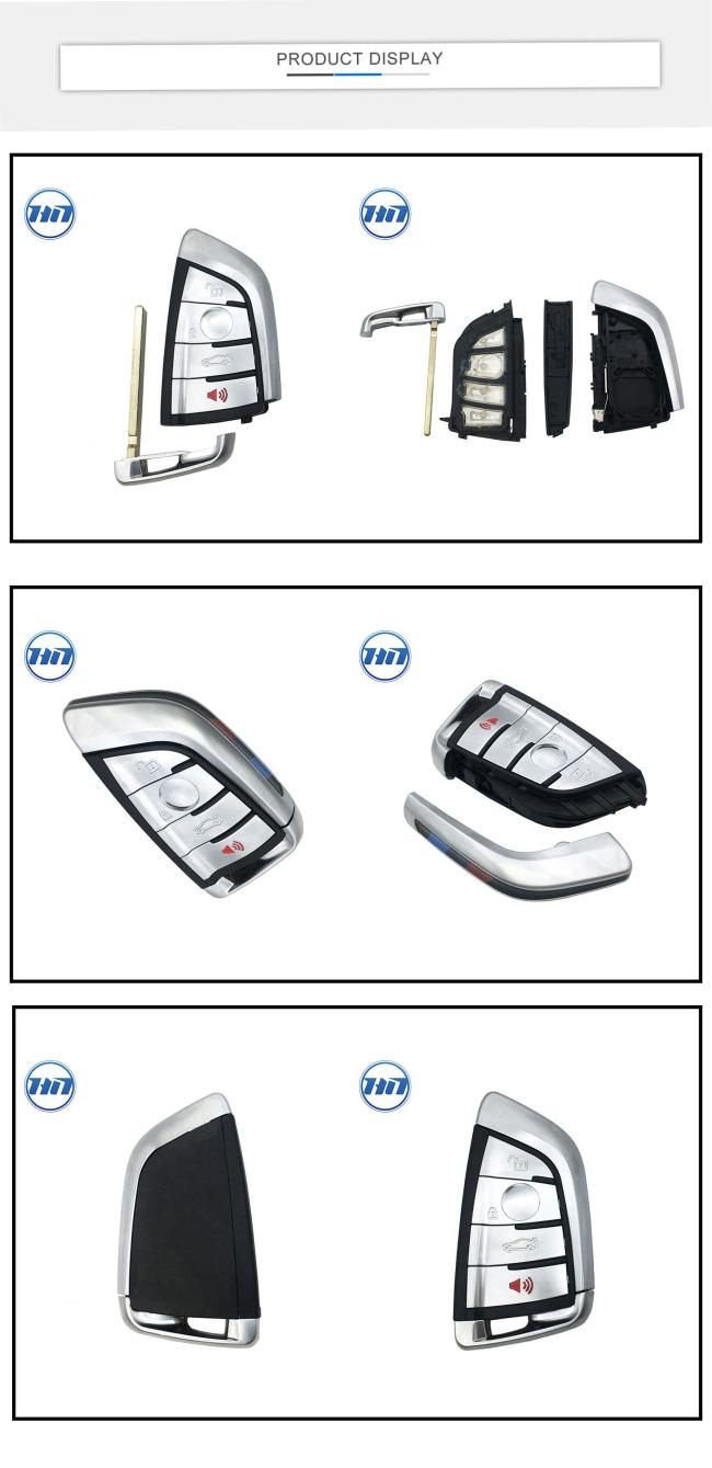 Excellent 3+1buttons Auto Car Key Remote Replacement shell with Uncut Key Blade For 5 7 Series X5 X6 F CAS4 System