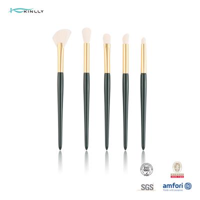 China Eyeshadow Brush Set 5Pcs Green Plastic Handle Eye Brushes Portable Nasal Shadow for sale