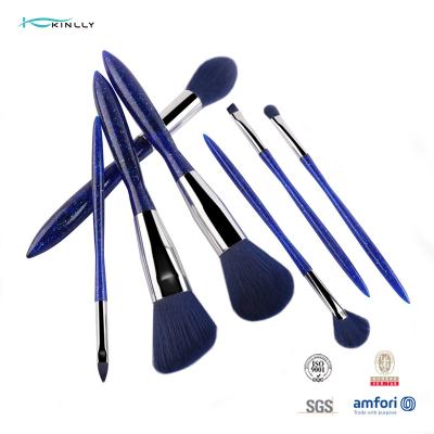 China 7pcs Luxury Plastic Handle Makeup Brushes Customized Logo Cosmetic Brushes for sale