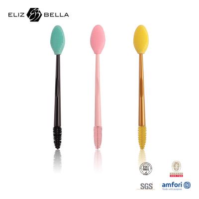 China Waterproof Silicone Eyelash Brush Disposable Silicone Mascara Wands With PP Handle for sale
