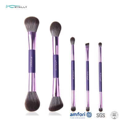 China 5pcs OEM Double Side Poly Bag Makeup Brush Gift Set for sale