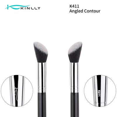 China Nylon Hair Copper Ferrule Angled Makeup Brushes for sale