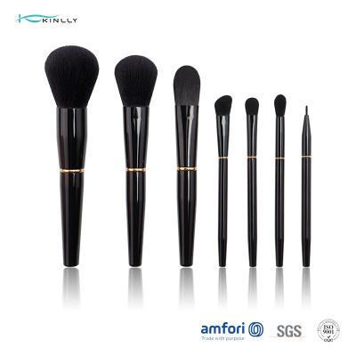 China Metal Handle Synthetic Hair Travel Size Brush Set 7pcs with Aluminium Ferrule for sale