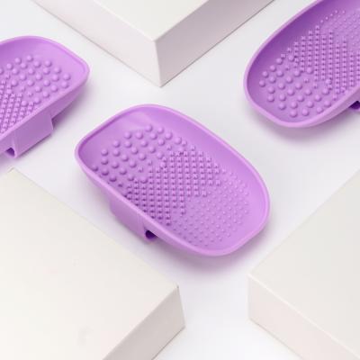 China Purple Scrubber Makeup Brush Cleaner Pad Makeup Tools Cosmetic Brush Cleaning Mat for sale