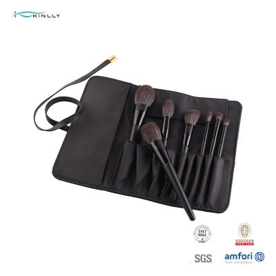 China Synthetic Hair 7pcs Soft Makeup Brush Set With Matte Wooden Handle for sale
