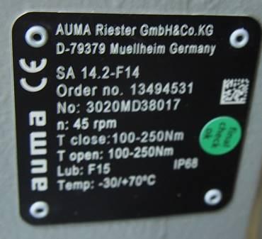 AUMA ELECTRIC ACTUATORS SA14.2-F14 product image
