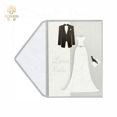 China Carimbo quente reciclável elegante de Grey And White Wedding Invitations à venda