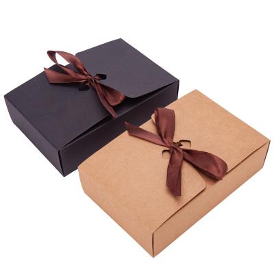 China FSC Brown Recyclable Kraft Gift Box With Window For Clothing Packaging for sale