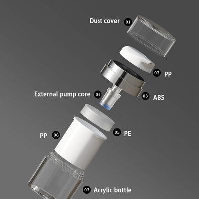 Cosmetic bottle pump mechanism detail