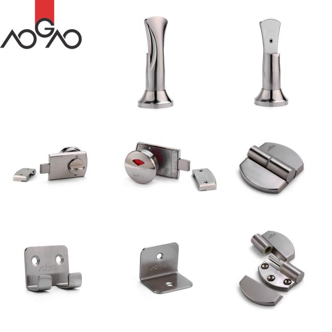 Toilet partition hardware components