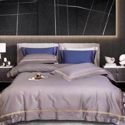 中国 現代紫色のタケ寝具は羽毛布団カバー寝具の家の寝具セットを置く 販売のため